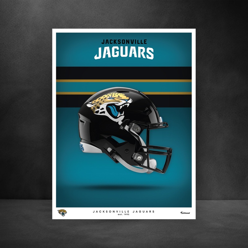 Jacksonville Jaguars – Helmet Series – Peel & Stick Poster – Official NFL – Reusable Vinyl Wall Decal