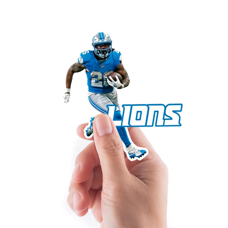 Jahmyr Gibbs – 5 Minis (Mixed Sizes) – Official NFL – Detroit Lions – Reusable Vinyl Decals