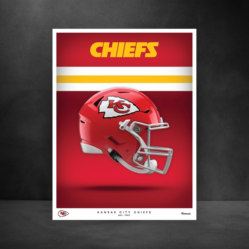 Kansas City Chiefs – Helmet Series – Peel & Stick Poster – Official NFL – Reusable Vinyl Wall Decal
