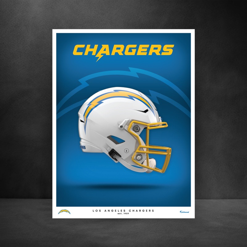 Los Angeles Chargers – Helmet Series – Peel & Stick Poster – Official NFL – Reusable Vinyl Wall Decal