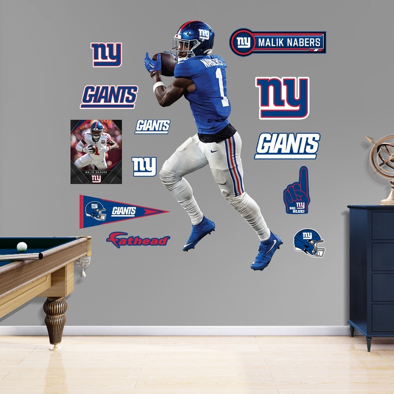 Malik Nabers – RealBig Catch Collection – Official NFL – New York Giants – Reusable Vinyl Wall Decals