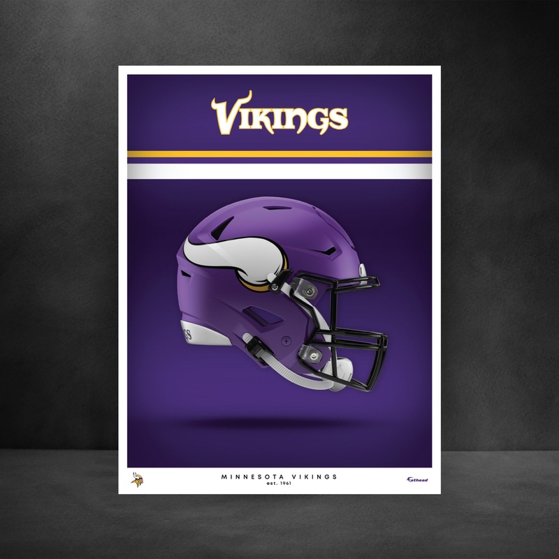 Minnesota Vikings – Helmet Series – Peel & Stick Poster – Official NFL – Reusable Vinyl Wall Decal