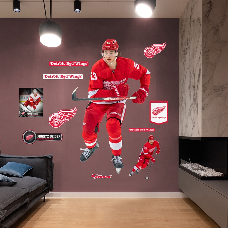 Moritz Seider – RealBig Collection – Official NHL – Detroit Red Wings – Reusable Vinyl Wall Decals