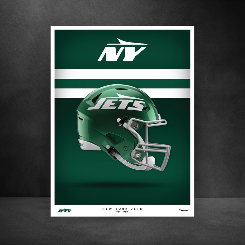 New York Jets – Helmet Series – Peel & Stick Poster – Official NFL – Reusable Vinyl Wall Decal