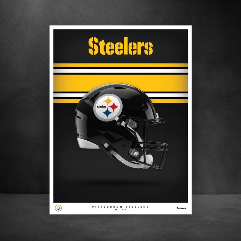 Pittsburgh Steelers – Helmet Series – Peel & Stick Poster – Official NFL – Reusable Vinyl Wall Decal