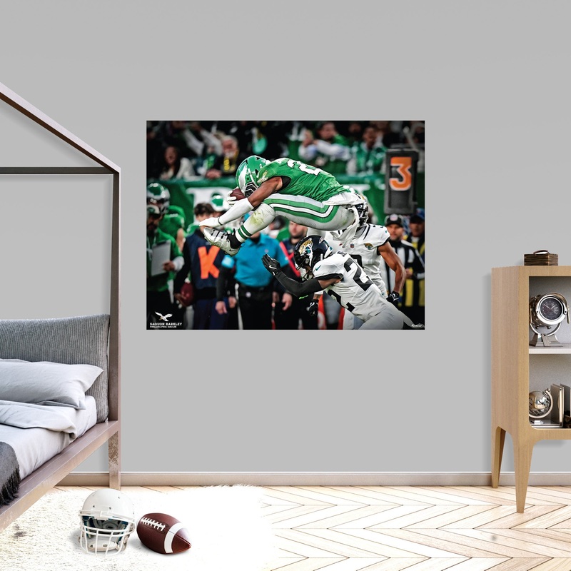 Saquon Barkley – Backward Hurdle – Peel & Stick Poster – Official NFL – Philadelphia Eagles – Reusable Vinyl Wall Decal