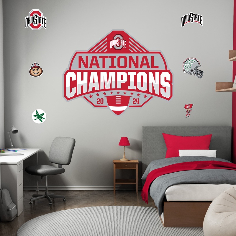 2024 National Champions Logo – Realbig Collection – Official NCAA – Ohio State Buckeyes – Reusable Vinyl Wall Decals