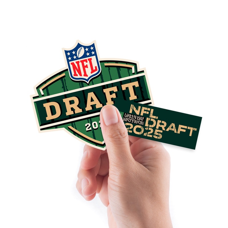 2025 Draft – 5 Logo Minis (Mixed Sizes) – Official NFL – Reusable Vinyl Decals
