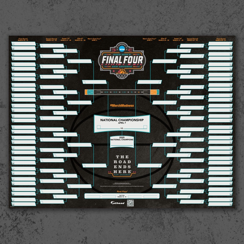 2025 Men’s Basketball Tournament – Dry Erase Bracket – Official NCAA – Reusable Vinyl Wall Decal