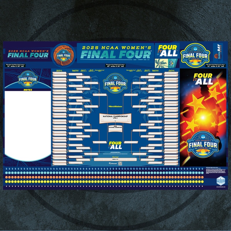 2025 Women’s Basketball Tournament – Dry Erase Bracket Collection – Official NCAA – Reusable Vinyl Wall Decals