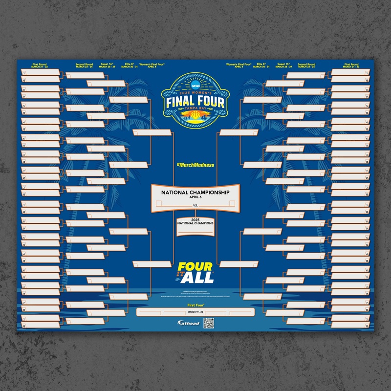 2025 Women’s Basketball Tournament – Dry Erase Bracket – Official NCAA – Reusable Vinyl Wall Decal