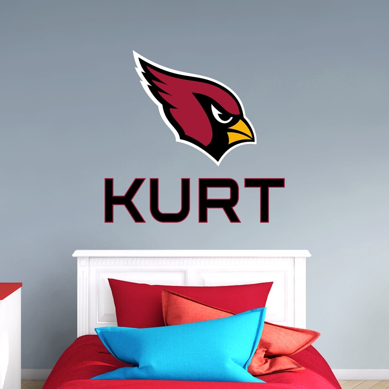 Arizona Cardinals – Stacked Logo – With Personalized Name – Official NFL – Reusable Vinyl Transfer Decal