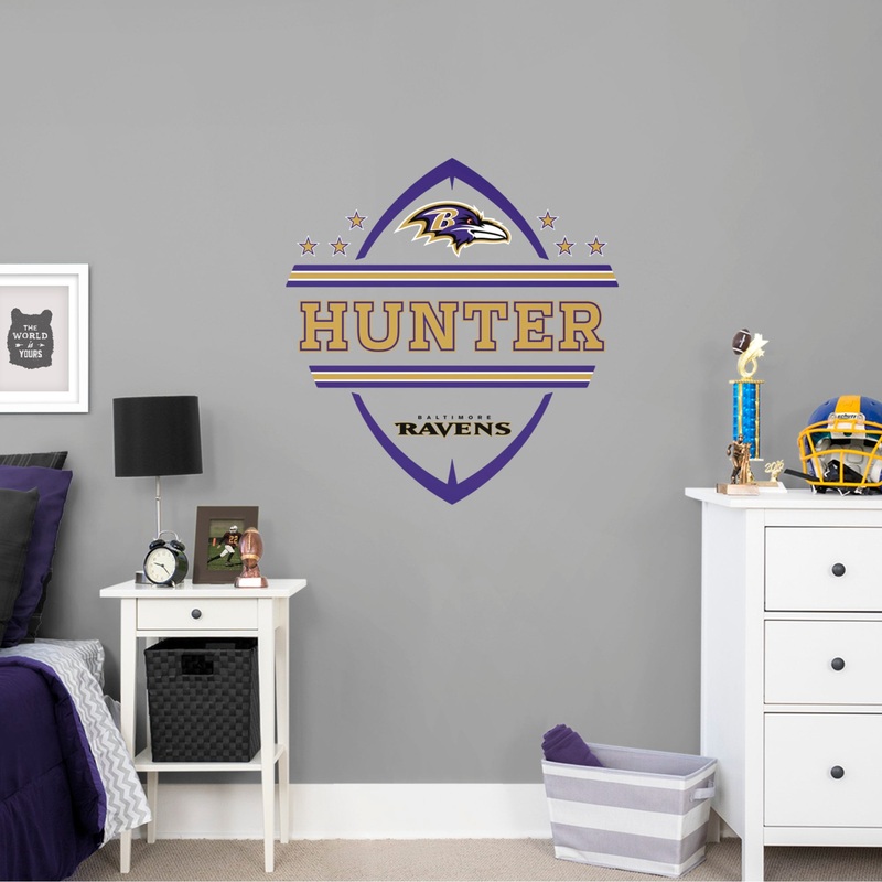 Baltimore Ravens – Badge – With Personalized Name – Official NFL – Reusable Vinyl Transfer Decal #1