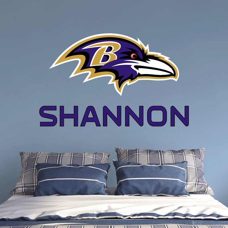 Baltimore Ravens – Stacked Logo – With Personalized Name – Official NFL – Reusable Vinyl Transfer Decal