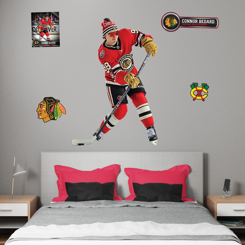 Connor Bedard – Realbig Winter Classic Collection – Official NHL – Chicago Blackhawks – Reusable Vinyl Wall Decals