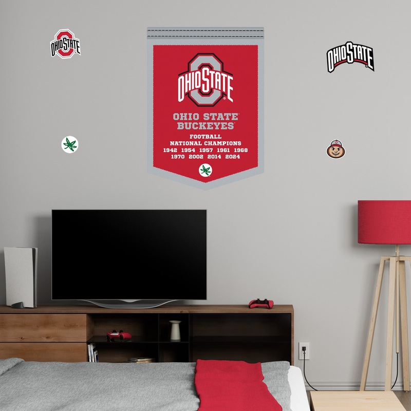 Football National Championships – Banner – Official NCAA – Ohio State Buckeyes – Reusable Vinyl Wall Decals
