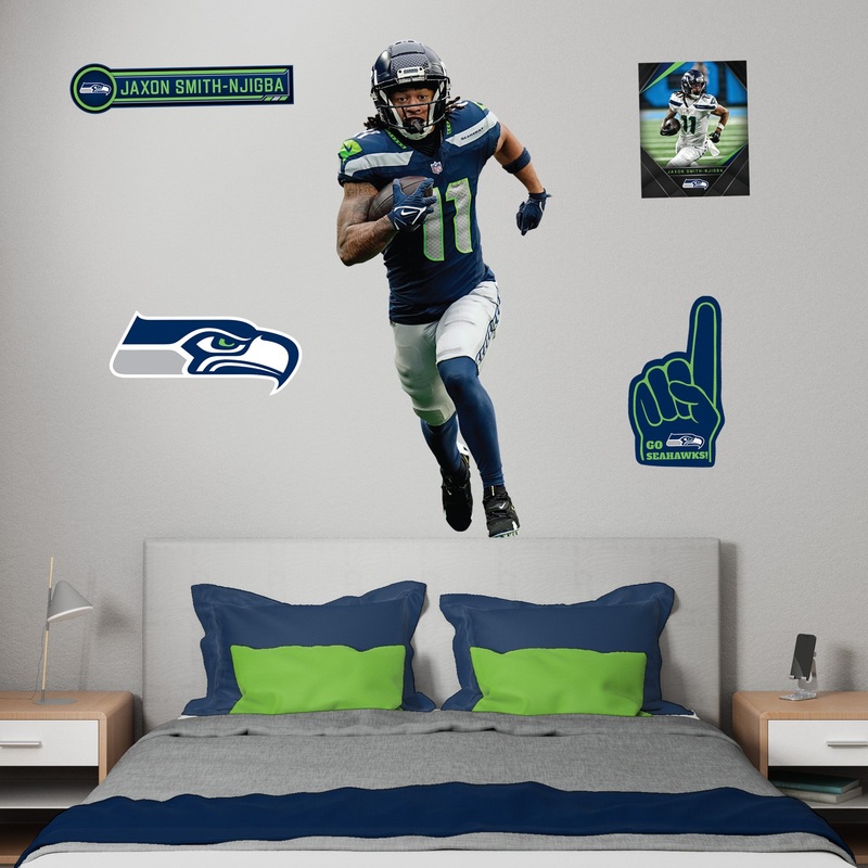 Jaxon Smith-Njigba – Realbig Collection – Official NFL – Seattle Seahawks – Reusable Vinyl Wall Decals