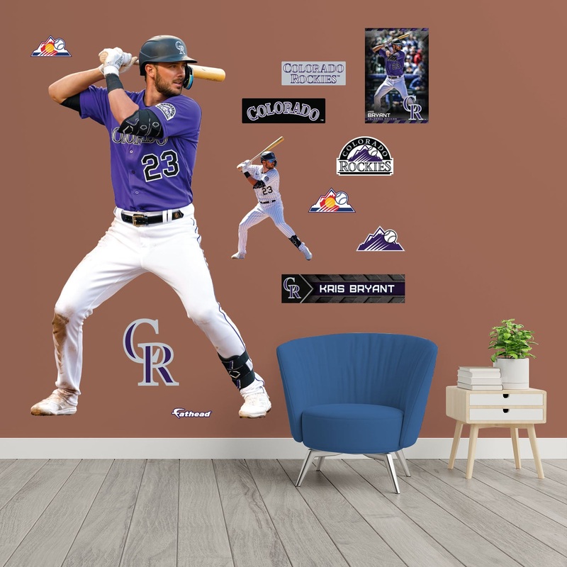 Kris Bryant – RealBig Purple Collection – Official MLB – Colorado Rockies – Reusable Vinyl Wall Decals