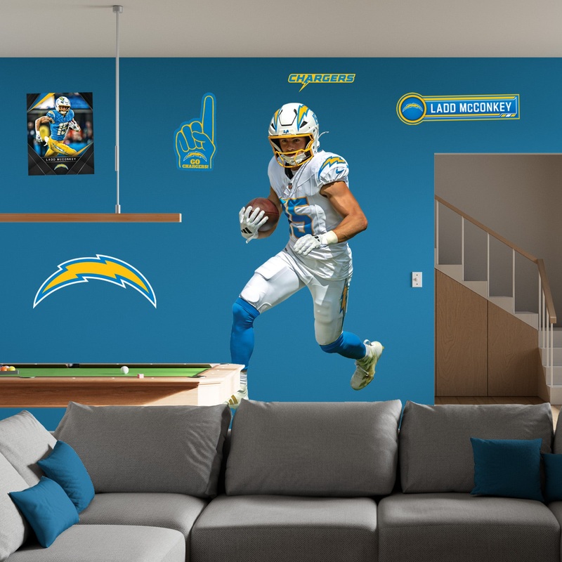 Ladd McConkey – Realbig Collection – Official NFL – Los Angeles Chargers – Reusable Vinyl Wall Decals