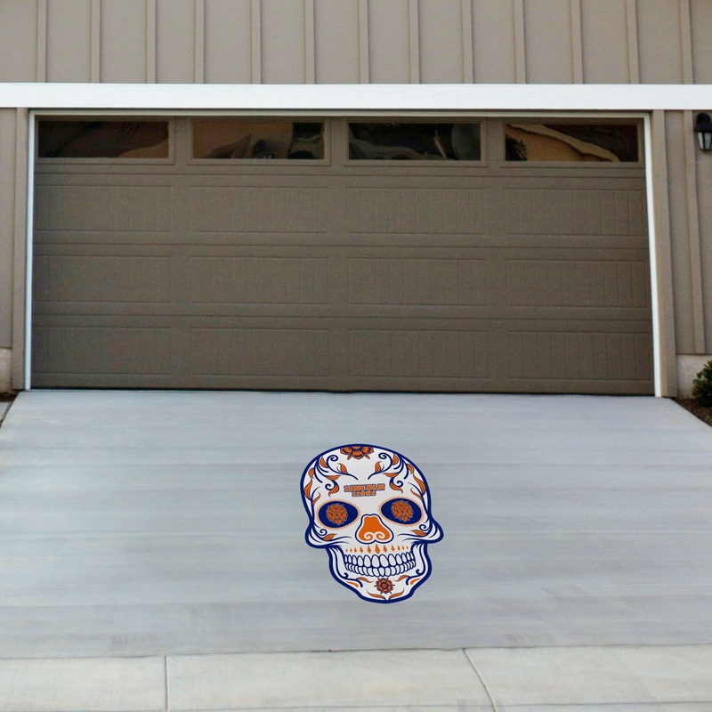 Lincoln Lions – Sugar Skull – Outdoor Floor Decal – Official NCAA – Scratch Resistant Alumigraphics Grip