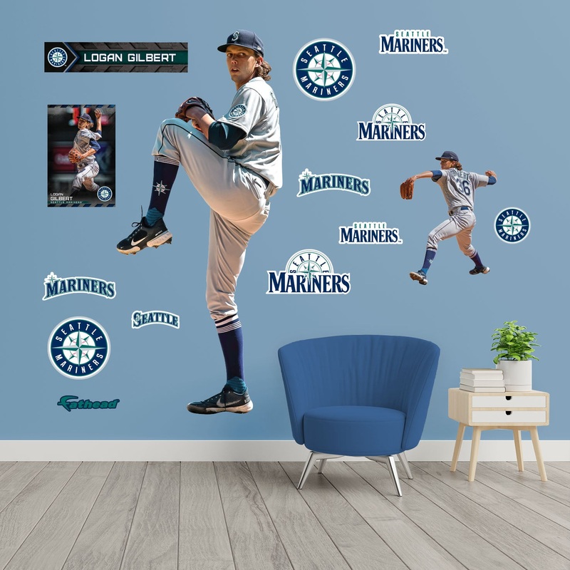Logan Gilbert – RealBig Collection – Official MLB – Seattle Mariners – Reusable Vinyl Wall Decals