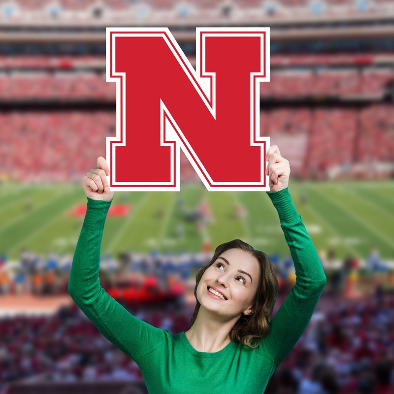 Nebraska Cornhuskers Logo – Big Head – Official NCAA – Foam Core Cutout