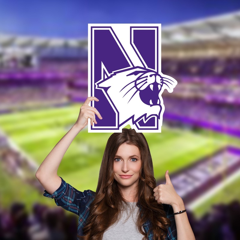 Northwestern Wildcats Logo – Big Head – Official NCAA – Foam Core Cutout