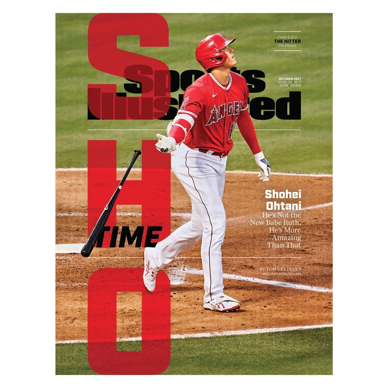 Shohei Ohtani – October 2021 Batting Edition Sports Illustrated Cover – Peel & Stick Poster – Official MLB – Los Angeles Angels – Reusable Vinyl Wall Decal