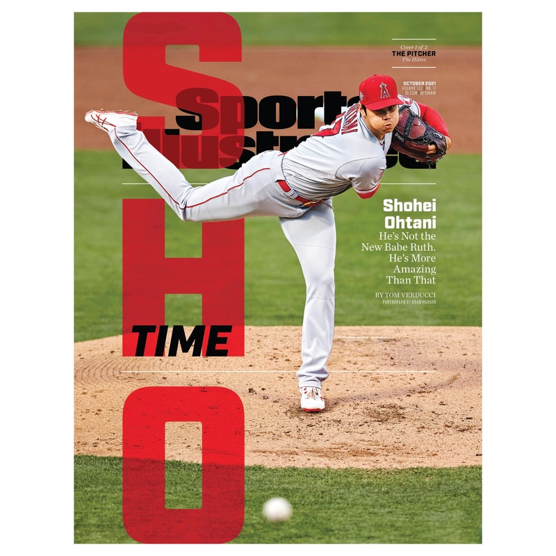Shohei Ohtani – October 2021 Pitching Edition Sports Illustrated Cover – Peel & Stick Poster – Official MLB – Los Angeles Angels – Reusable Vinyl Wall Decal