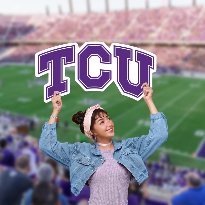 TCU Horned Frogs Logo – Big Head – Official NCAA – Foam Core Cutout