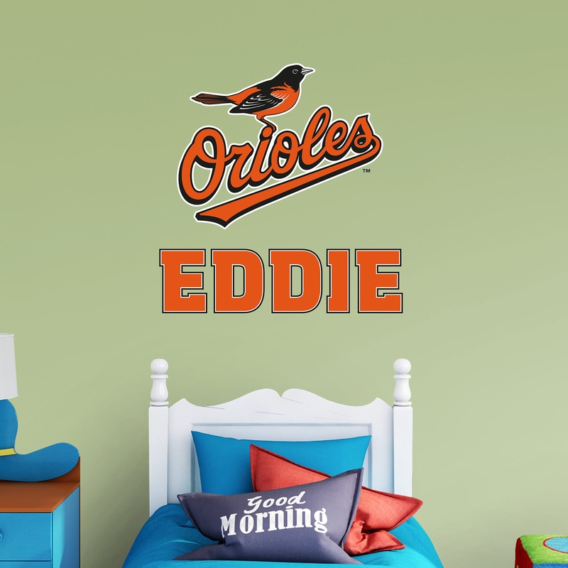 Baltimore Orioles – Stacked Logo – With Personalized Name – Official MLB – Vinyl Transfer Decal