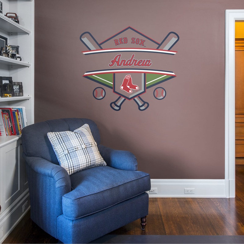 Boston Red Sox – Badge – With Personalized Name – Official MLB – Vinyl Transfer Decal