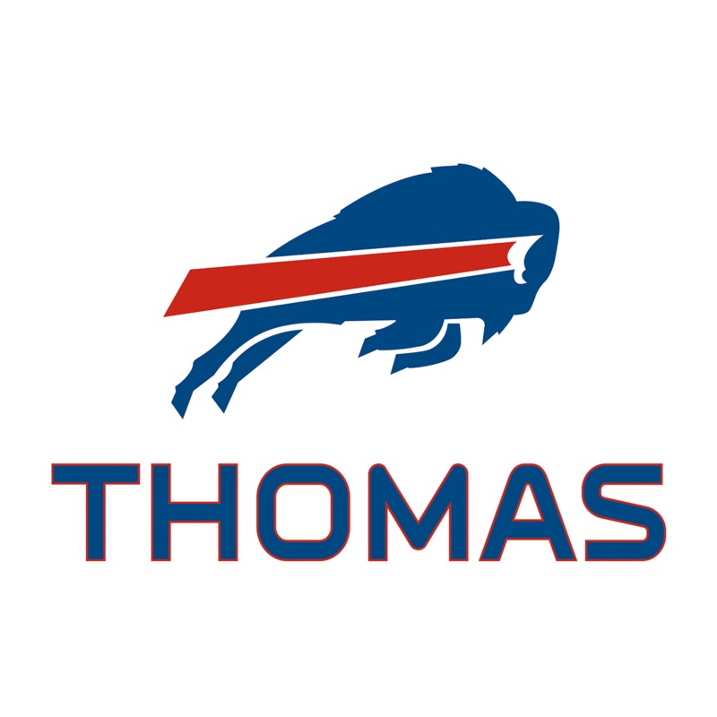 Buffalo Bills – Stacked Logo – With Personalized Name – Official NFL – Reusable Vinyl Transfer Decal