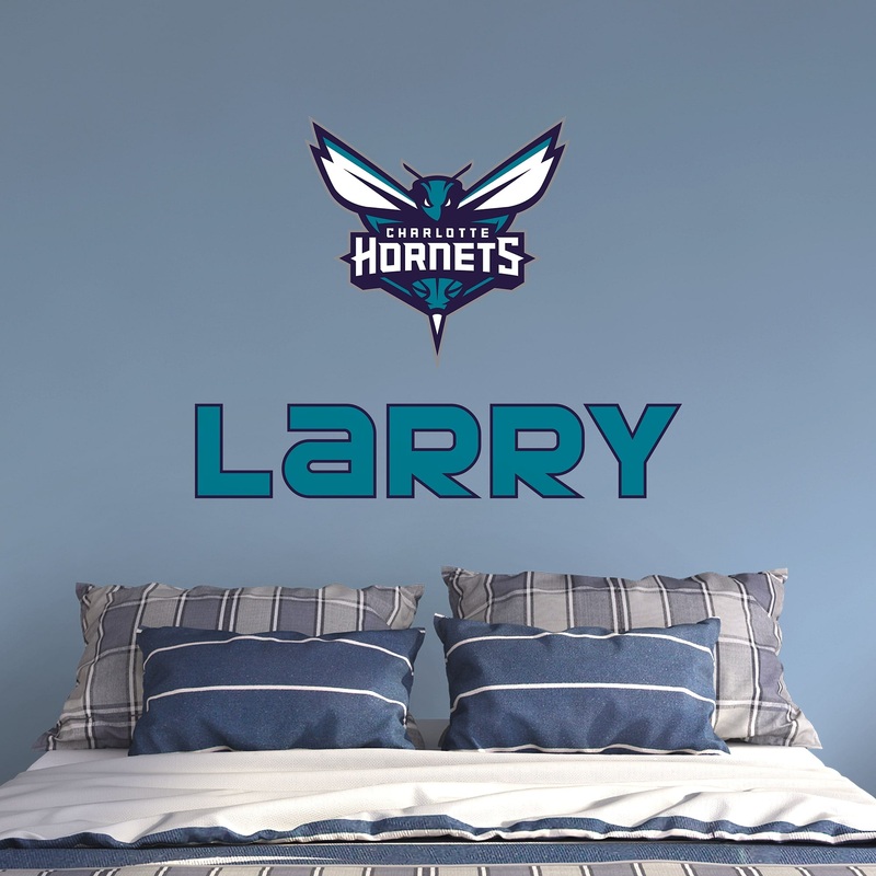 Charlotte Hornets – Stacked Logo – With Personalized Name – Official NBA – Vinyl Transfer Decal