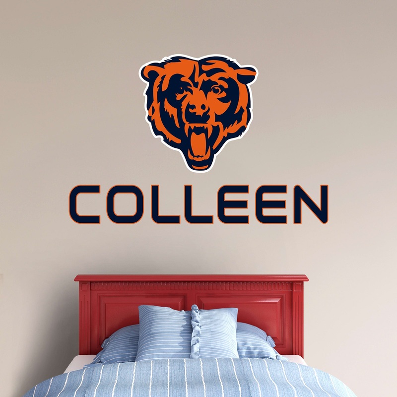 Chicago Bears – Bear Logo – With Personalized Name – Official NFL – Reusable Vinyl Transfer Decal