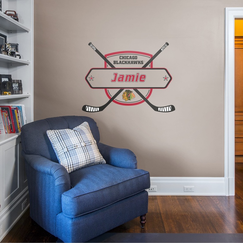 Chicago Blackhawks – Badge – With Personalized Name – Official NHL – Vinyl Transfer Decal #1