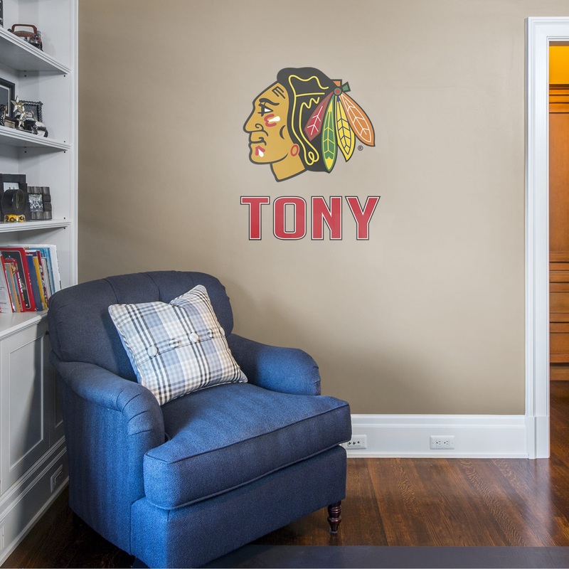 Chicago Blackhawks – Stacked Logo – With Personalized Name – Official NHL – Vinyl Transfer Decal