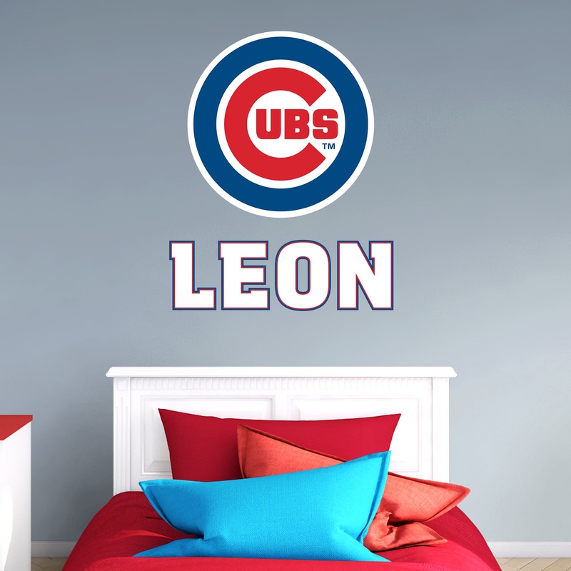 Chicago Cubs – Stacked Logo – With Personalized Name – Official MLB – Vinyl Transfer Decal
