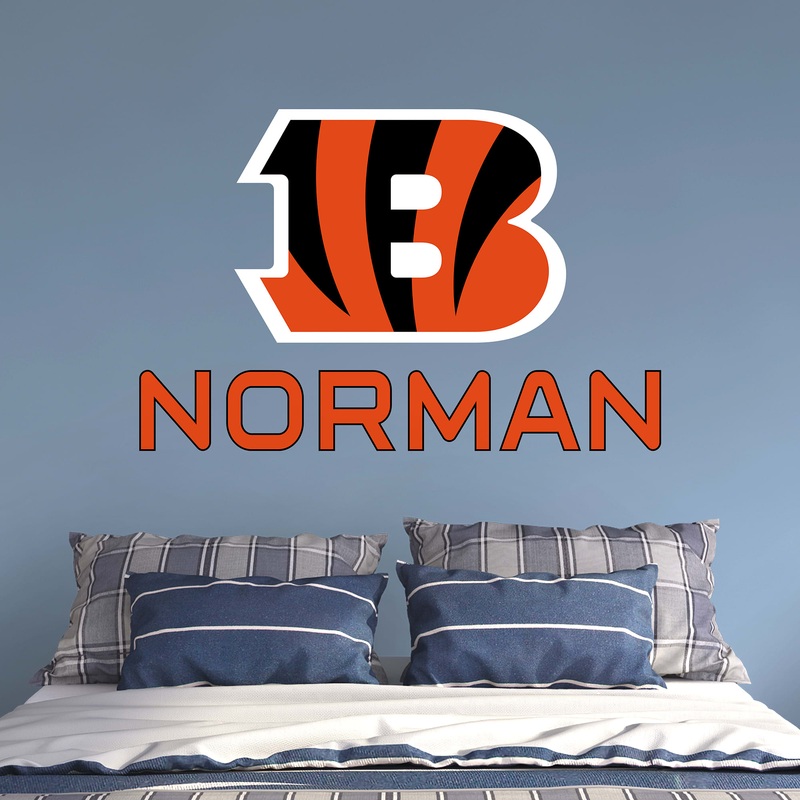 Cincinnati Bengals – B Logo – With Personalized Name – Official NFL – Reusable Vinyl Transfer Decal