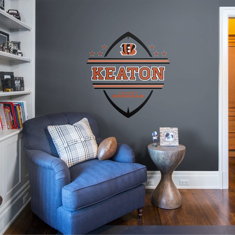 Cincinnati Bengals Logo – With Personalized Name – Official NFL – Reusable Vinyl Transfer Decal