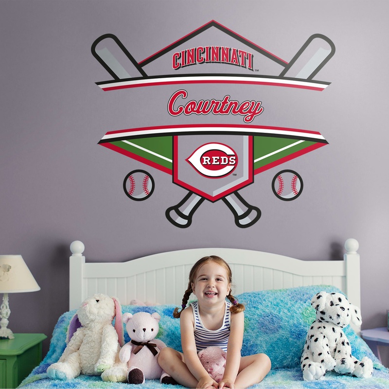 Cincinnati Reds – Badge – With Personalized Name – Official MLB – Vinyl Transfer Decal