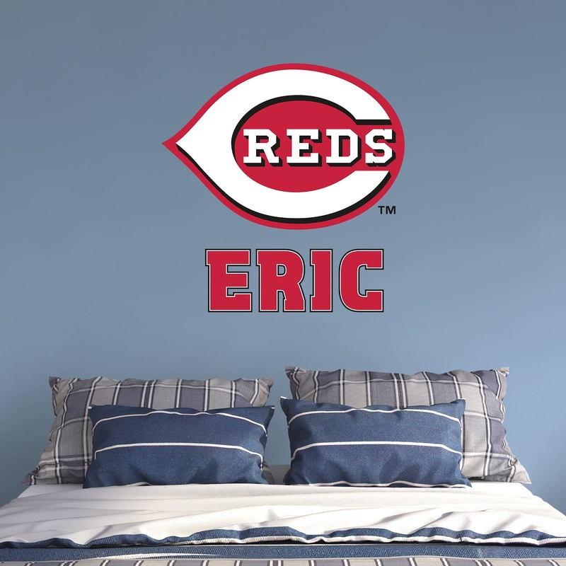 Cincinnati Reds – Stacked Logo – With Personalized Name – Official MLB – Vinyl Transfer Decal