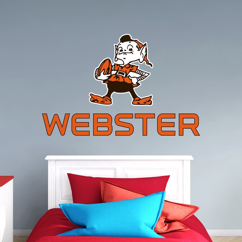 Cleveland Browns – Brownie the Elf Logo – With Personalized Name – Official NFL – Reusable Vinyl Transfer Decal