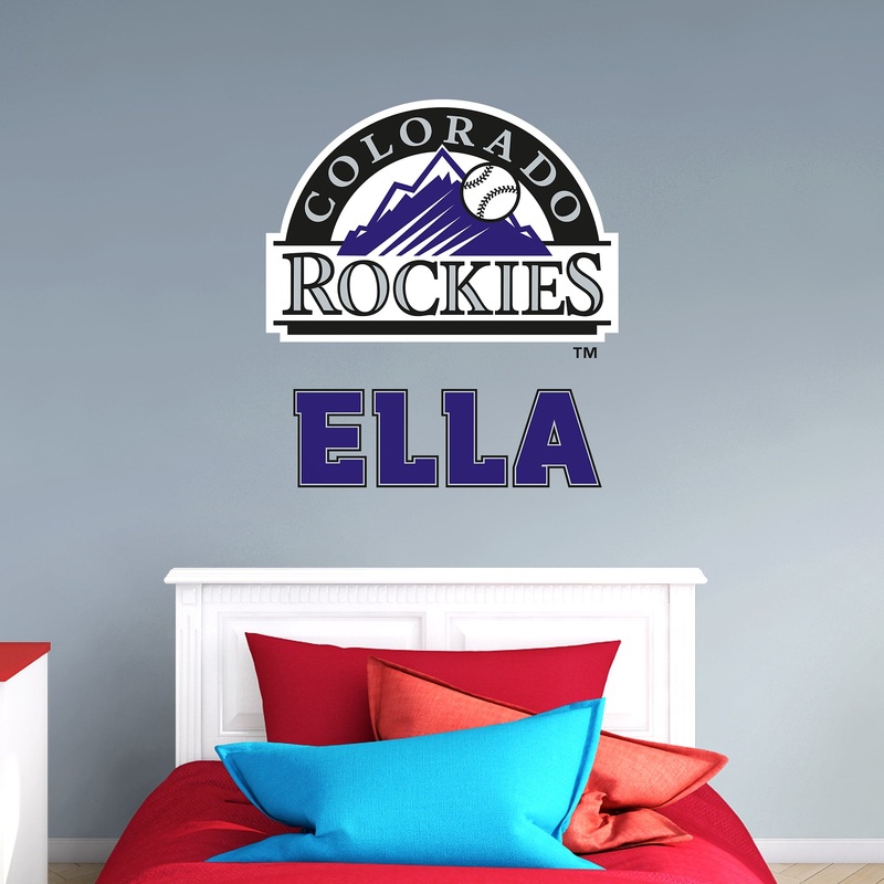 Colorado Rockies – Stacked Logo – With Personalized Name – Official MLB – Vinyl Transfer Decal