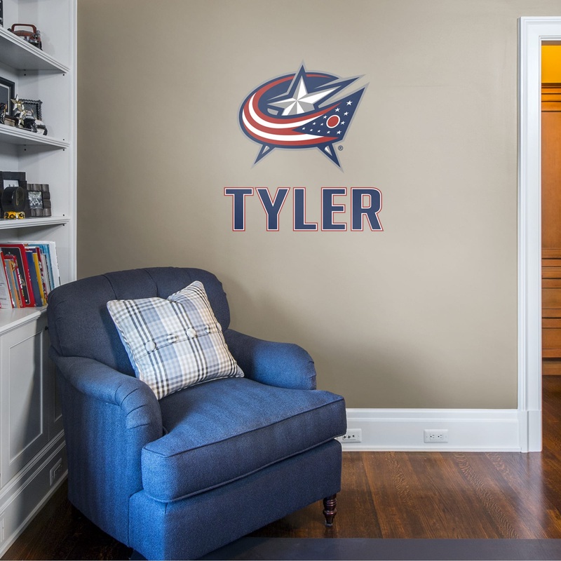 Columbus Blue Jackets – Stacked Logo – With Personalized Name – Official NHL – Vinyl Transfer Decal