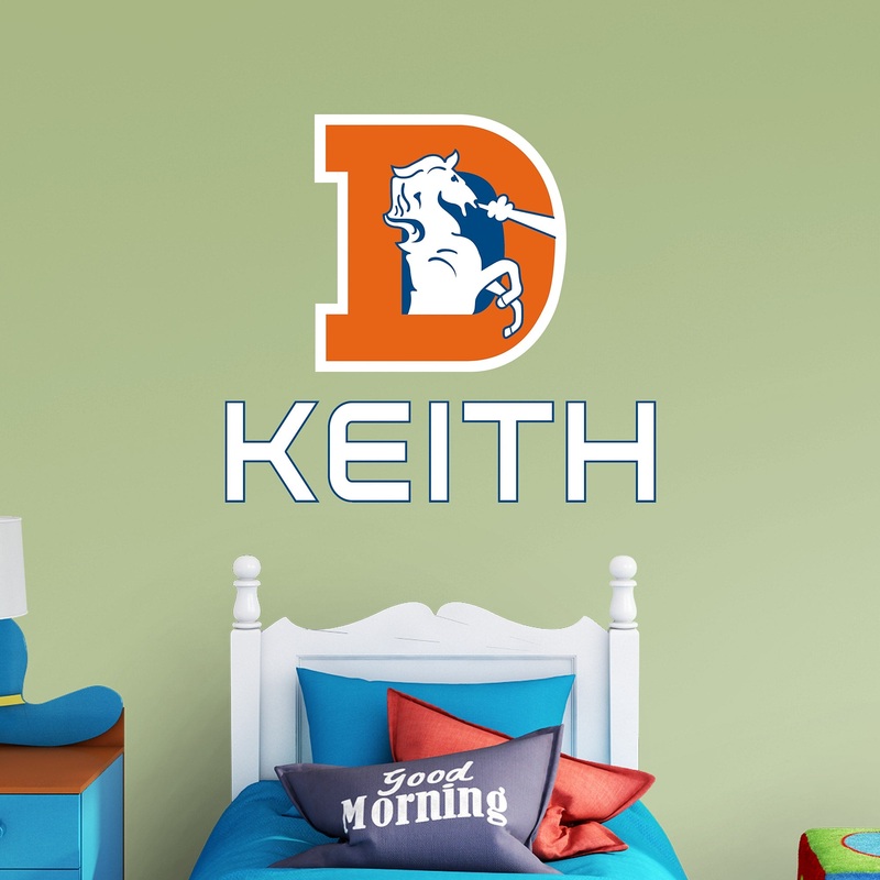 Denver Broncos – Classic Logo – With Personalized Name – Official NFL – Reusable Vinyl Transfer Decal