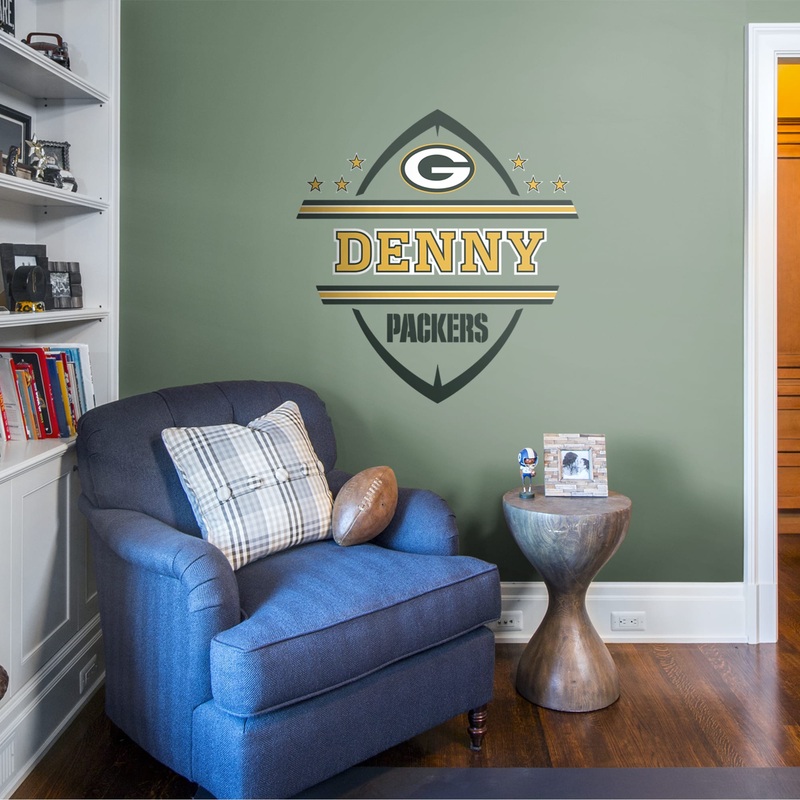 Green Bay Packers – Badge – With Personalized Name – Official NFL – Reusable Vinyl Transfer Decal #1