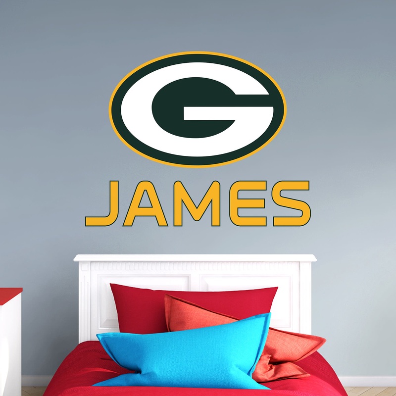 Green Bay Packers – Stacked Logo – With Personalized Name – Official NFL – Reusable Vinyl Transfer Decal