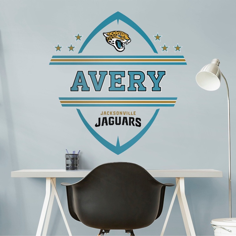 Jacksonville Jaguars – Badge – With Personalized Name – Official NFL – Reusable Vinyl Transfer Decal #1