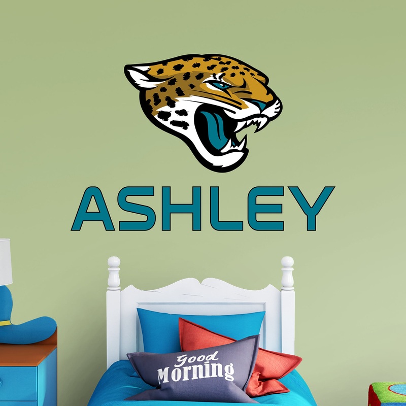 Jacksonville Jaguars – Stacked Logo – With Personalized Name – Official NFL – Reusable Vinyl Transfer Decal